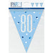 Flag Banner 80th Birthday Blue Glitz - Sweets 'n' Things