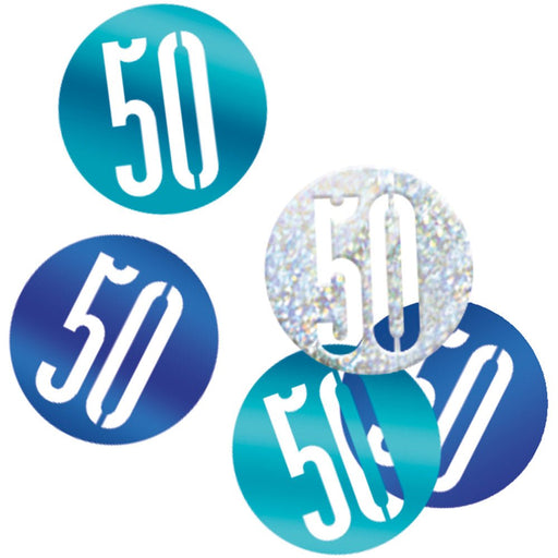 Glitz Blue 50 Table Confetti .5Oz - Sweets 'n' Things