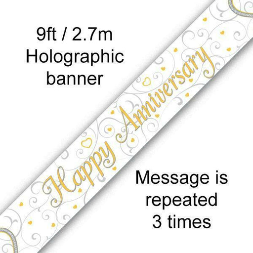 Happy Anniversary Banner 9ft Long - Sweets 'n' Things