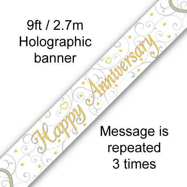 Happy Anniversary Banner 9ft Long - Sweets 'n' Things