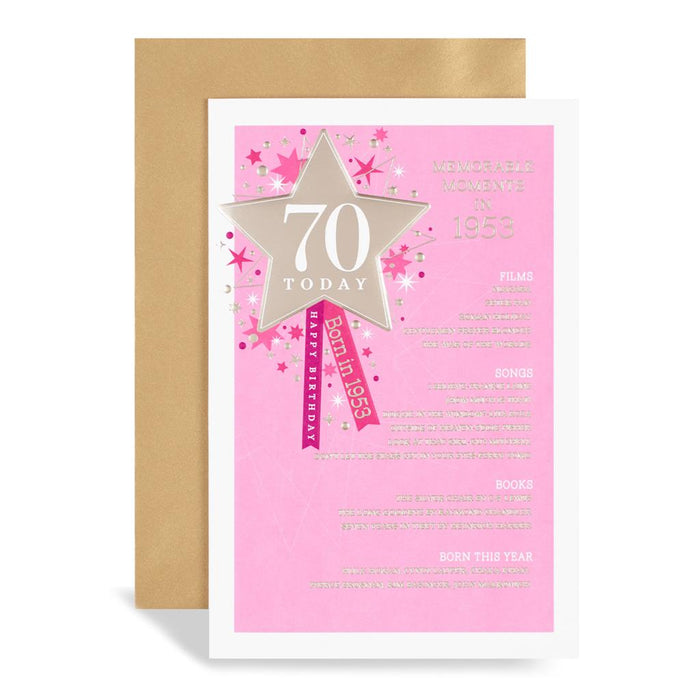 Year of Birth Birthday 70th Greeting Card - Born in 1953