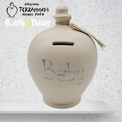 Original Terramundi Money Pot - New Baby Fund in Cream - Sweets 'n' Things