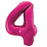 Pink Number 4 Giant Foil Helium Balloon 34" INFLATED - Sweets 'n' Things