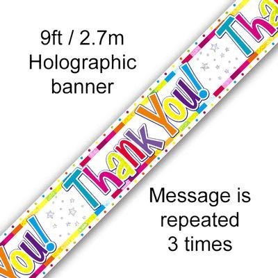 Thank You Banner 9ft Long - Sweets 'n' Things